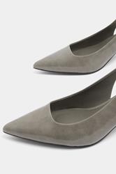 Grey Pointed Toe Heels In Wide E Fit | Yours Clothing  5