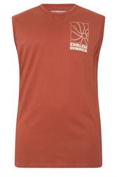 BadRhino Big & Tall top sin mangas con gráfico naranja