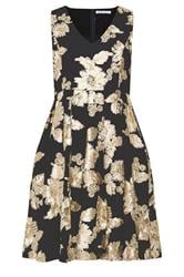 YOURS LONDON Minikleid in Schwarz mit Blumenapplikation