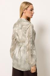 STAR Grey Snake Print Tie Belt Longline Shirt | StarByJM 2