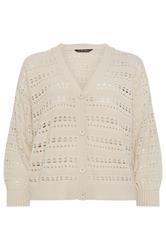 LIMITED COLLECTION Plus Size Cream Crochet Balloon Sleeve Cardigan | Yours Clothing 5