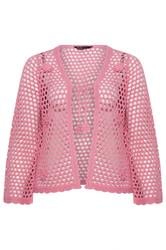 YOURS Curve Pink Flower Applique Cardigan