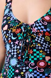 LIMITED COLLECTION Plus Size Black Mixed Print Mini Dress | Yours Clothing 4