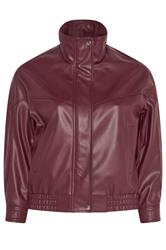 YOURS Curve Red Faux Leather Funnel Neck Jacket
