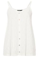 YOURS Witte mouwloze top met broderie anglaise 