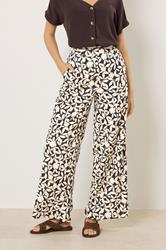 M&Co Brown Floral Wide Leg Trousers | M&Co 3