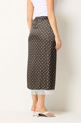 LTS Tall Women's Chocolate Brown Polka Dot Lace Maxi Skirt | Long Tall Sally 2