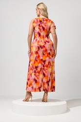 YOURS LONDON Plus Size Orange Blurred Abstract Buckle Detail Dress | Yours Clothing 2
