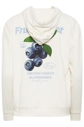 PixieGirl Petite Women's Ivory White 'Fruit Market' Slogan Oversized Hoodie | PixieGirl 5
