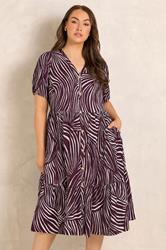 EVANS Plus Size Berry Red Button Through Dress | Evans 3
