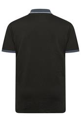 BadRhino Big & Tall Navy Blue Waffle Texture Zip Polo Shirt | BadRhino 7