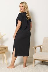 YOURS Plus Size Black 'Otterly Adorable' Midaxi Nightdress | Yours Clothing 2