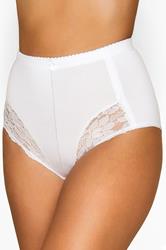 YOURS Curve White Lace High Waisted Light Control Briefs | Yours Clothing 1