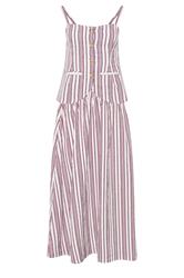 PixieGirl Petite Women's Burgundy Red Stripe Cami & Maxi Skirt Set | PixieGirl 5