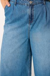 YOURS Plus Size Blue Cropped Deep Hem Jeans | Yours Clothing 5