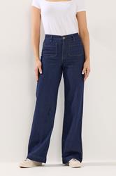 LTS Tall Women's Women's Indigo Blue Pocket Wide Leg Cotton Jeans | Long Tall Sally 1