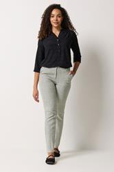 M&Co Grey Stripe Tailored Linen Trousers | M&Co 1