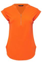 EVANS blusa naranja con cremallera delantera