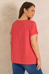 EVANS 2 Pack Plus Size Red & Navy Blue Cotton T-Shirts | Evans 5