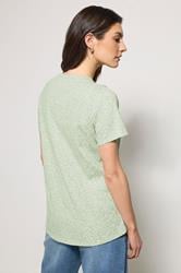 M&Co Sage Green Ditsy Floral Cotton Henley Top | M&Co 2