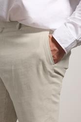 BadRhino Tailoring Big & Tall Oatmeal Brown Linen Suit Trousers | BadRhino 6