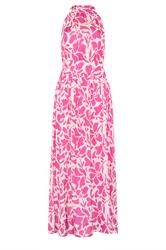 LTS Tall Women's Pink Abstract Satin Halterneck Maxi Dress | Long Tall Sally 5