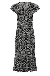 PixieGirl Petite Black Tile Print Tiered Maxi Dress