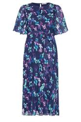 YOURS LONDON Curve Blue Floral Pleated Maxi Dress