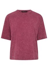 LIMITED COLLECTION Plus Size Red Acid Wash Seam Detail Top | Yours Clothing 5