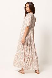 PixieGirl Pink Ditsy Tiered Maxi Dress | PixieGirl 2