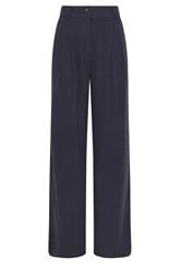 LTS Tall Pantalon large plissé en lin bleu marine