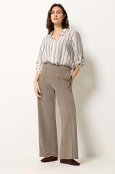 M&Co Mocha Brown Pintuck Wide Leg Trousers | M&Co  1