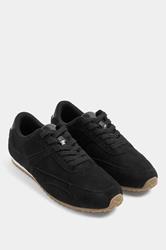 Black Slim Sole Trainers In Wide E Fit | Yours Clothing 3