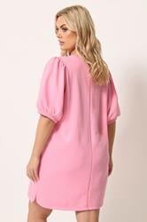 YOURS Plus Size Pink Balloon Sleeve Dress | Yours Clothing 2