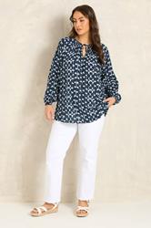 EVANS Plus Size Blue Tie Dye Top | Evans 1