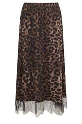 YOURS Curve Chocolate Brown Leopard Skirt