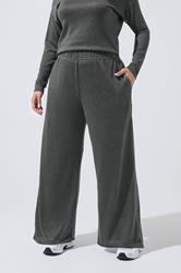 LIMITED COLLECTION Plus Size Charcoal Grey Wide Leg Trousers | Yours Clothing 1