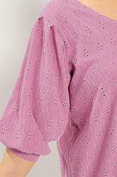 YOURS Plus Size Pink Broderie Anglaise Balloon Sleeve Top | Yours Clothing 4