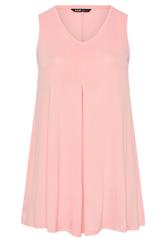 YOURS Curve Light Pink Pleated Front Vest Top