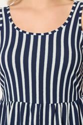 YOURS Plus Size Navy Blue Stripe Textured Playsuit | Yours Clothing 4