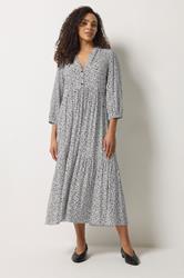 M&Co White Ditsy Floral Tiered Maxi Dress | M&Co 3