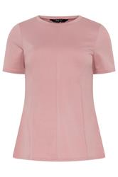 LTS Tall Pink Seam Front Peplum Top