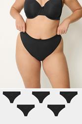 YOURSET 5 PACK Plus Size Black Candy Cane Thongs | Yours Clothing 1