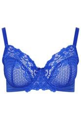 YOURSET 2 PACK Plus Size Cobalt Blue Lace Trim Bras | Yours Clothing 2