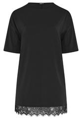 LIMITED COLLECTION Curve Black Lace Trim Mini Dress