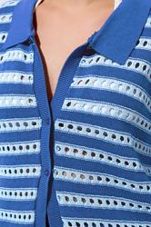 LIMITED COLLECTION Plus Size Blue Stripe Knitted Shirt | Yours Clothing 5