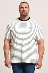 BadRhino Big & Tall Off-White Stripe Pique T-Shirt | BadRhino 3