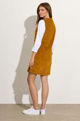 M&Co Orange Cord Button Through Pinafore Dress | M&Co  4