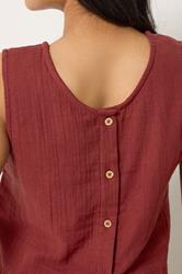 PixieGirl Petite Women's Brick Red Cotton Cheesecloth Top | PixieGirl 2