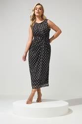 YOURS LONDON Plus Size Chocolate Brown Polka Dot Dress | Yours Clothing 1